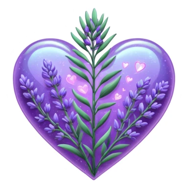 create a holographic lavender plant that wraps around a lavender colored heart sticker