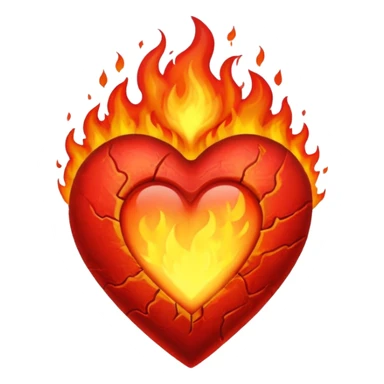 Burning heart sticker