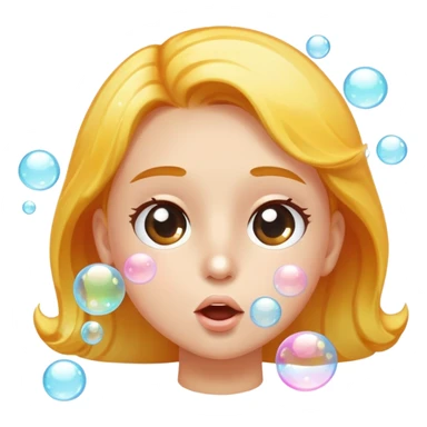 face blowing bubbles sticker