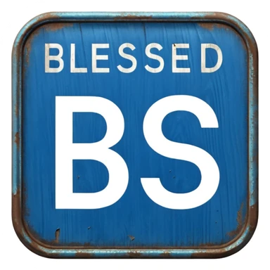 a blue road sign "blessed" sticker