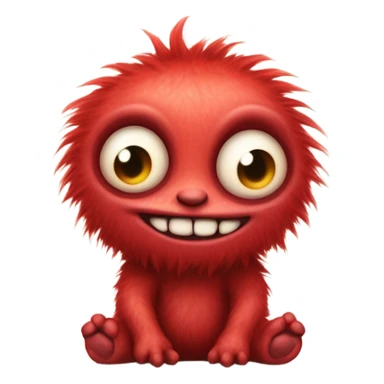kind funny red baby monster sticker