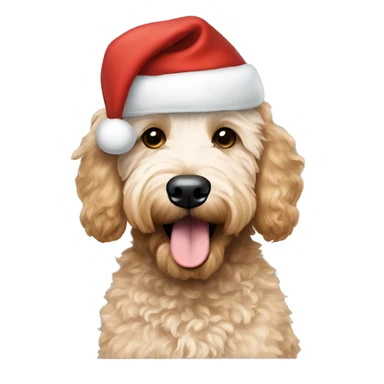 Goldendoodle with Santa hat  sticker