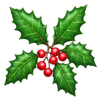 Single Christmas holly sticker