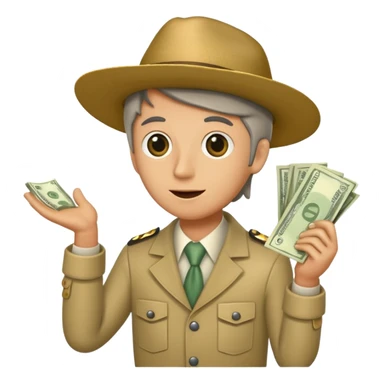 anchovy holding money sticker