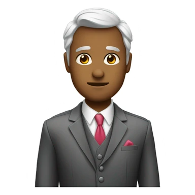 Emoji pensando en traje sticker