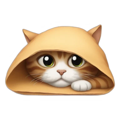 embarrased cat hides face sticker