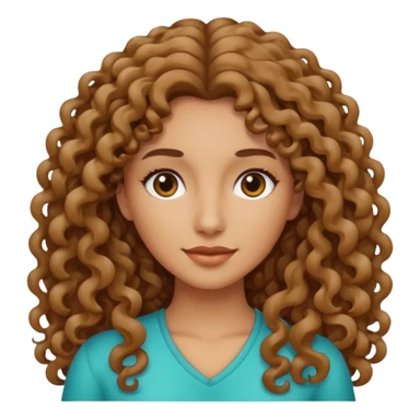 Mujer piel canela y pelo rizado largo , el pelo un poco más oscuro  sticker
