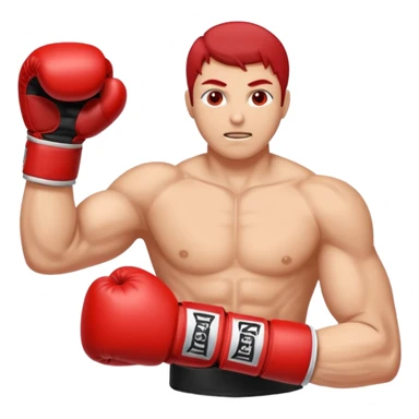 Gota de sangre con cara de enfado y unos guantes de boxeo, que tenga brazos y piernas musculados sticker