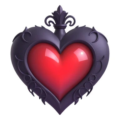 mysterious gothic heart, purple, sparkling effect sticker