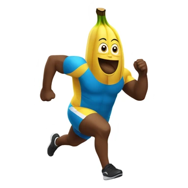 fit banana sprinting sticker