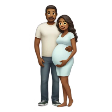 husband and pregnant wife sticker