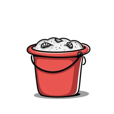 A bucket of sand sticker