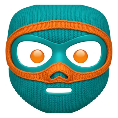 teal and orange ski mask sticker