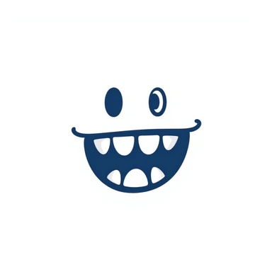 Simple face with blue lips and chattering teeth sticker