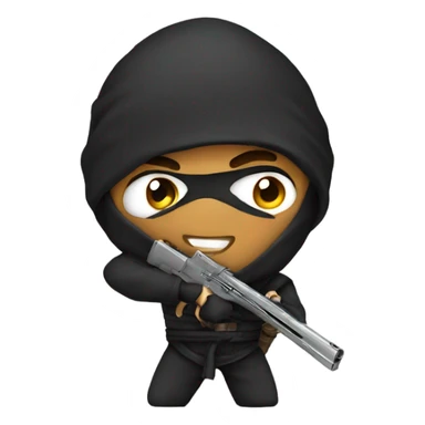 Ninja with a gun  sticker
