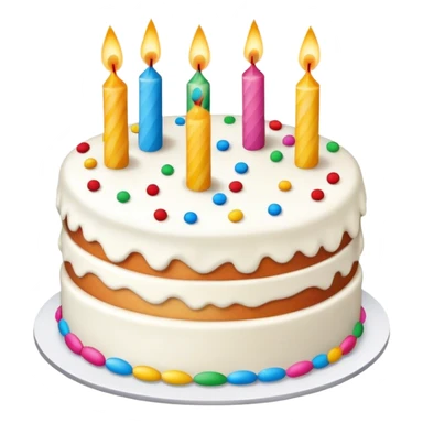 Realistic confetti birthday cake sticker