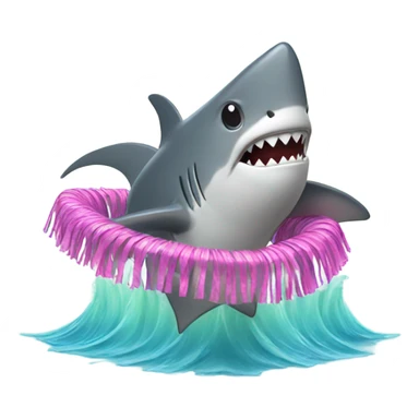 Shark with a hula skirt sticker
