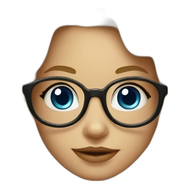 Blond girl with wavy hair, glasses, blue eyes, apple computer and arms tattoed sticker
