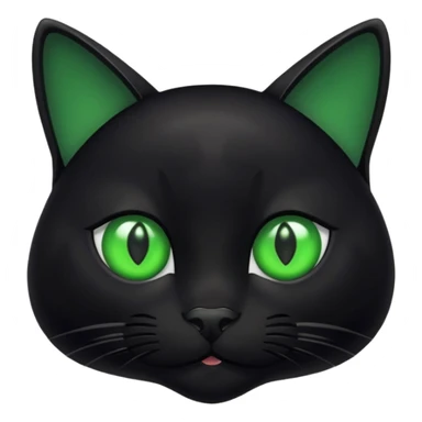 Black cat with green eyes sticker