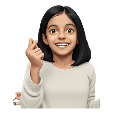 smiling girl with black hair sticker