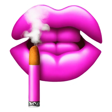 Neon pink lips are blowing smoke, and a cigarette is in her mouth sticker