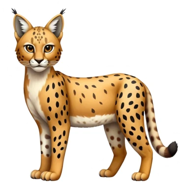 Cute realistic colorful bobcat-lynx-cheetah-caracal-leopard-hybrid-Fakemon full body with patterns and markings sticker