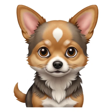 Chihuahua mix with grey, brown, and black fur sticker