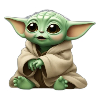 Baby yoda giving a kiss sticker