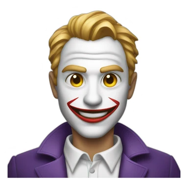 mysterious man in white shirt looking like a joker sticker