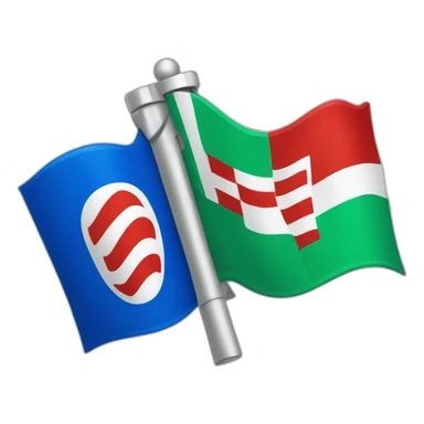 Drapeau vert bleu avec roue rouge sticker