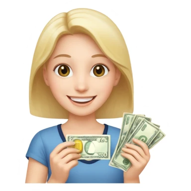 persona feliz con dinero  sticker