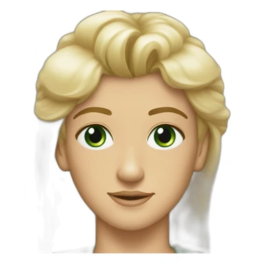 Mel Gibson and woman blond square staright haire with fringe and green eyes sticker