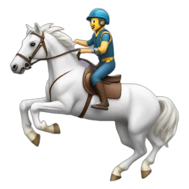 Mechanical jumping horse sticker