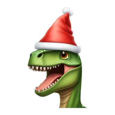 Dinosaur in a Santa hat sticker