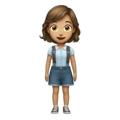 A little girl with short brown hair and braces sticker
