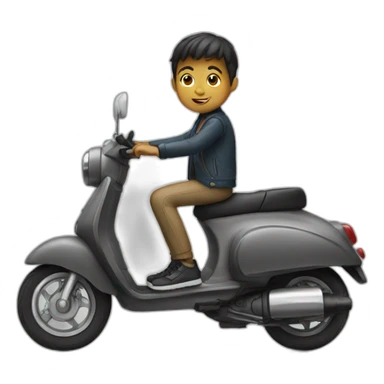 Boy on scooter  sticker