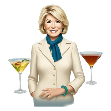 Martha Stewart with martini at Christmas  sticker
