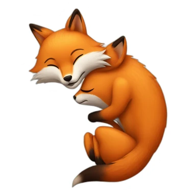 Fox hugs bug  sticker