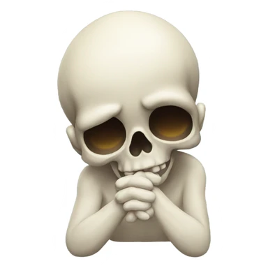 Praying skull emoji crying sticker