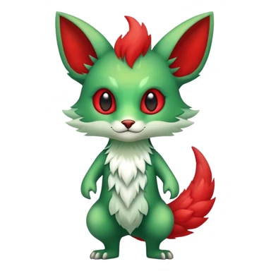 Cute Cool Edgy Green Red ethereal Fionbri-Vernid-Trico-animal-creature full body sticker
