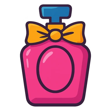 pink perfume bottle in vibrant toon style sticker