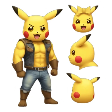 Muscular Pikachu sticker