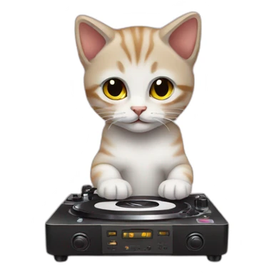 Kitten dj sticker