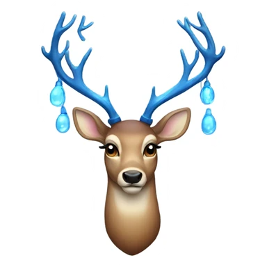 Deer with 8 blue lights on antlers  sticker