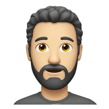 a white man's face, with some beard, dark hair sticker