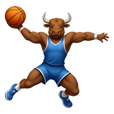 Bull playing basketball sticker