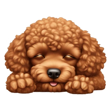 Red toy poodle sleeping sticker