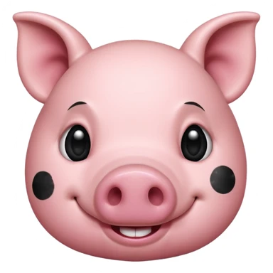 smiling pig with black and white spots sticker