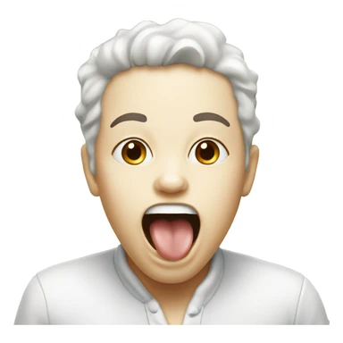 Face with mouth open eating milk sticker