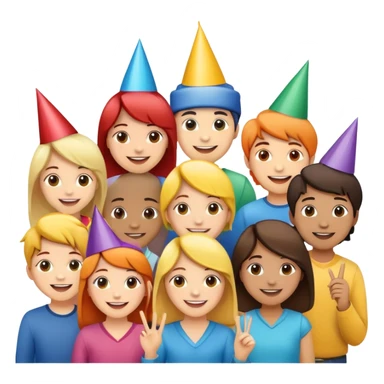 A team of the best happy employees of the bank. Everyone is different, but very friendly. There are girls and boys. They won and celebrate the victory. sticker